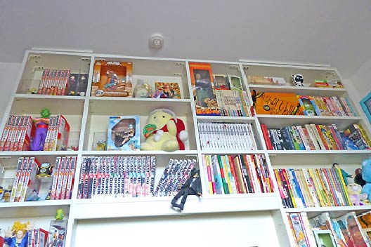 コミック本用TV壁面収納棚